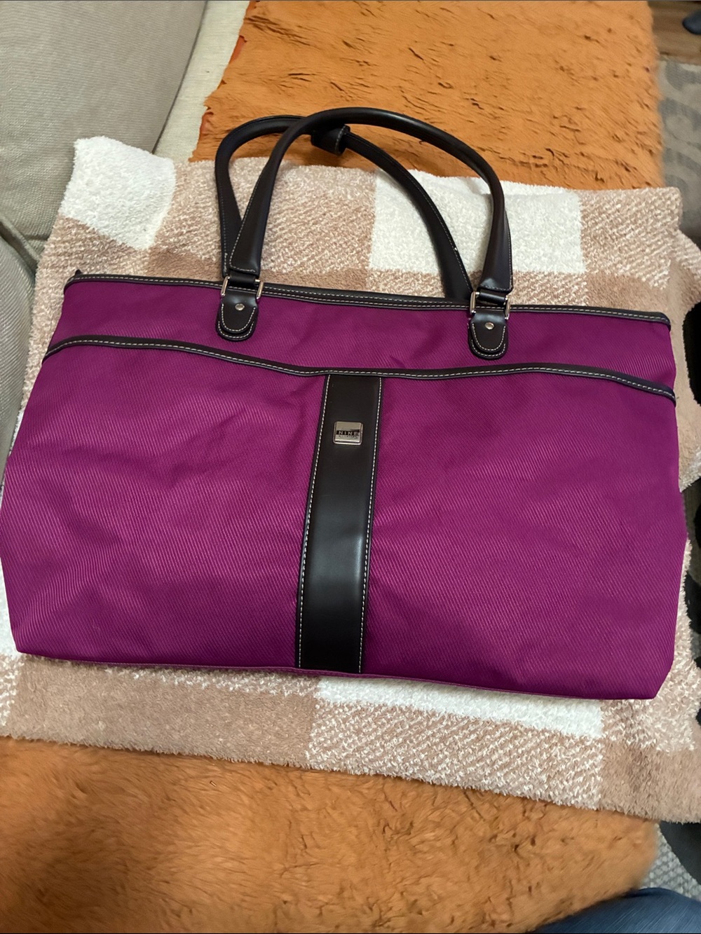 Nine & Co. Purple Tote with Black Trim
